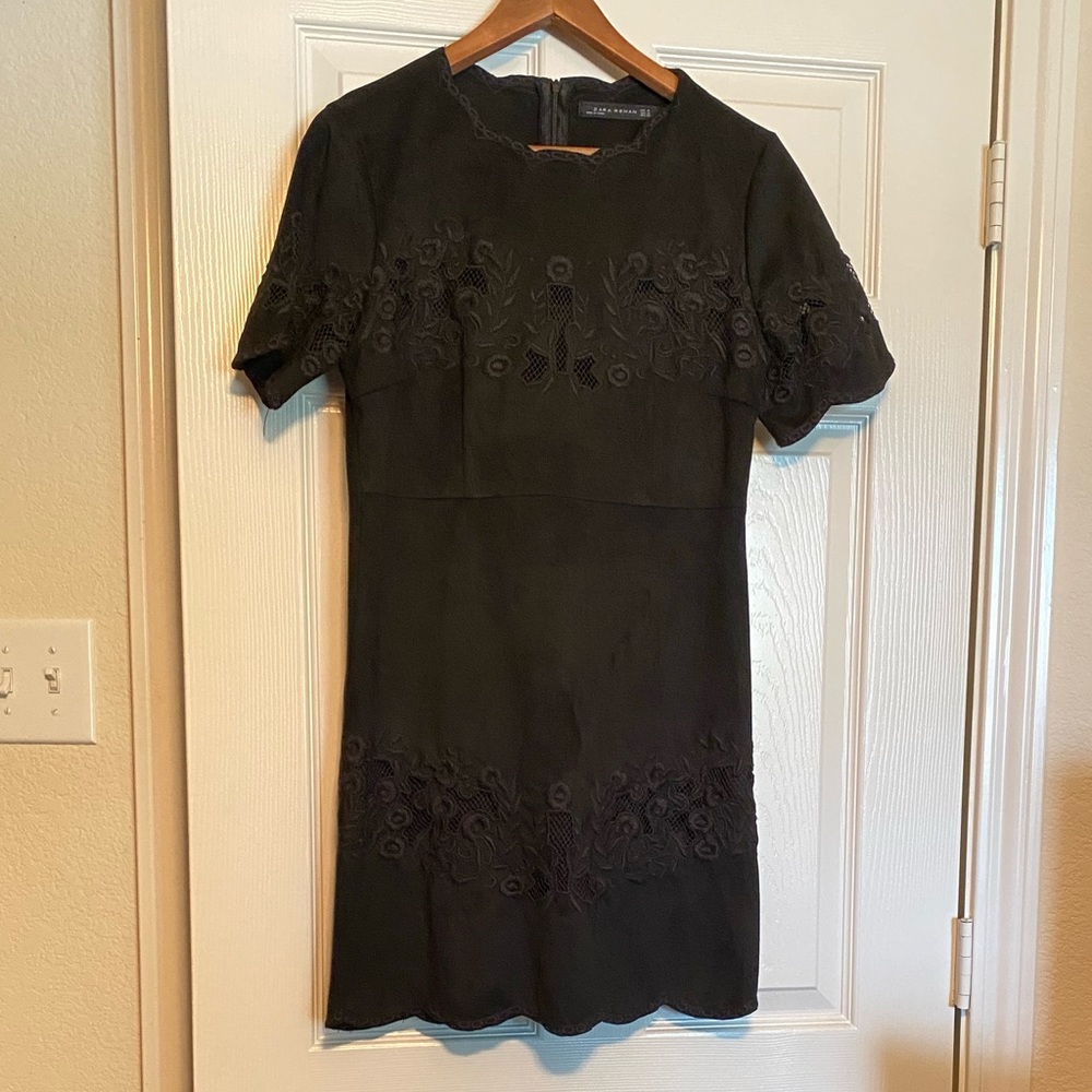 Zara Suade-like Black Mini